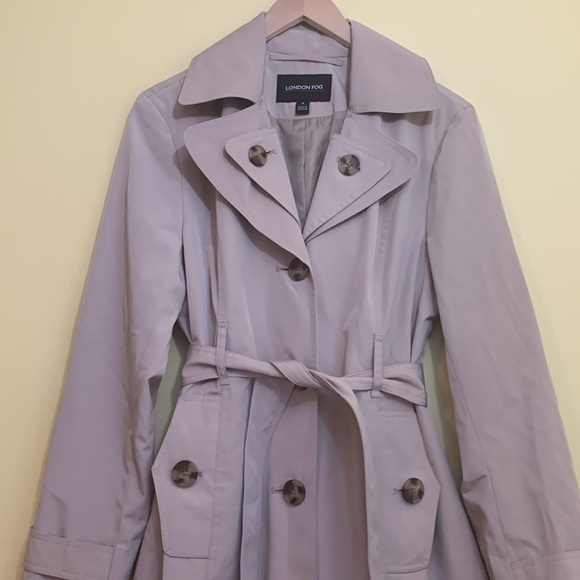 London Fog Classic British Khaki Belted Button Down Water-Resistant Trench Coat - Picture 2 of 16